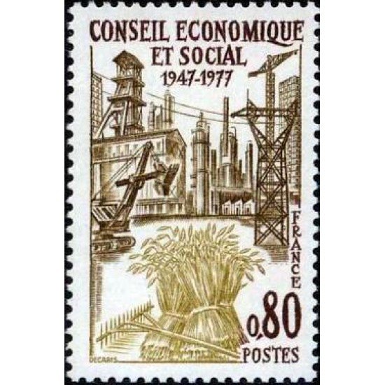 France Francia Nº 1957 1977 30º Aniv. del Consejo ecnómico y social Lujo