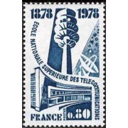 France Francia Nº 1984 1978 Centenario de la Escuela Nacional Superior de Telecomunicaciones Lujo