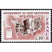 France Francia Nº 1985 1977 Reubicación de la isla de St. Barthelemy a Francia Lujo