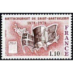 France Francia Nº 1985 1977 Reubicación de la isla de St. Barthelemy a Francia Lujo