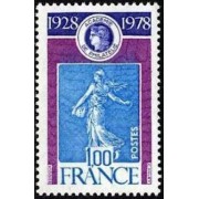 France Francia Nº 2017 1978 50º Aniv. de la Academia de Filatélia Lujo France Francia Nº 2017 1978 50º Aniv. de la Academia de Filatélia Lujo