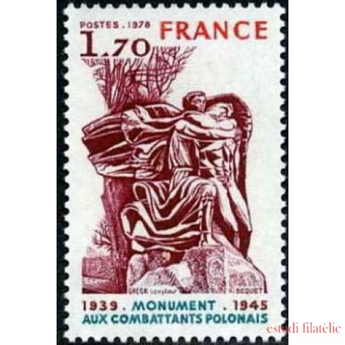 France Francia Nº 2021 1978 Monumento a los combatientes poloneses Lujo