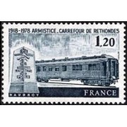 France Francia Nº 2022 1978 60º Aniv. del Armisticio en Rethondes Lujo France Francia Nº 2022 1978 60º Aniv. del Armisticio en Rethondes Lujo