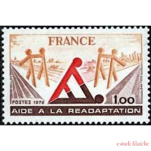 France Francia Nº 2023 1978 Ayuda a la readaptación Lujo