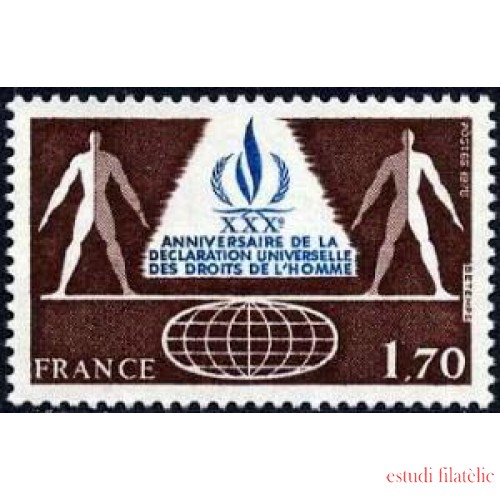 France Francia N º2027 1978 30º Aniv. de la declaración de los derechos humanos Lujo