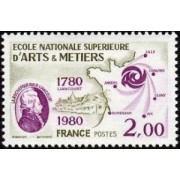 France Francia Nº 2087 1980 200º Aniv. de la Escuela nacional superior de Artes y oficios Lujo