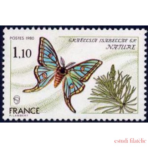 FAU4/S France Francia  Nº 2089  1980  Serie naturaleza -Mariposa- Lujo
