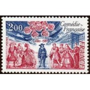 France Francia Nº 2106 1980 300º Aniv. de la Comediia Francesa Lujo