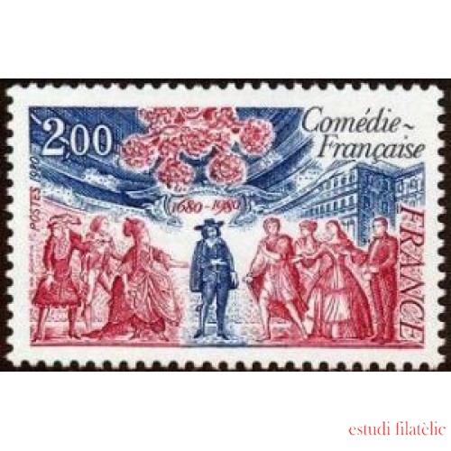 France Francia Nº 2106 1980 300º Aniv. de la Comediia Francesa Lujo