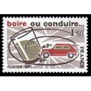 France Francia Nº 2159 1981 Campaña de seguridad vial Lujo