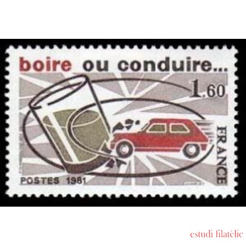 France Francia Nº 2159 1981 Campaña de seguridad vial Lujo
