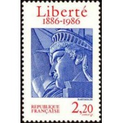 France Francia Nº 2421 1986 Centenario de la erección de la estatua de la Libertad en New York Lujo
