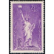 France Francia 309 1936 Pro refugiados políticos Estatua de la Libertad MNH