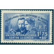 France Francia Nº 402 1938 40º Aniv. descubrimiento del radio-Pierre y Marie Curie Lujo