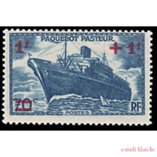 France Francia Nº 502 1941 En provecho de las obras del mar -Vapor Pasteur- Lujo