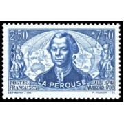 France Francia Nº 541 1942 A favor de la emergencia nacional -2º Centenario del nacimiento de Jean-François de Galaup- Lujo