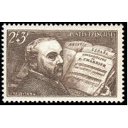 France Francia Nº 542 1942 A favor de las obras de arte musicales Centenario del nacimiento de Emmanuel Chabrier-Chabrier al piano- Lujo