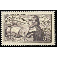 France Francia Nº 544 1942 Afavor de las obras de la marina -6º Centenario del nacimiento del almirante Jean de Vienne- Lujo