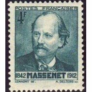 France Francia Nº  545 1942 Centenario del nacimiento del compositor Jules Massenet Lujo