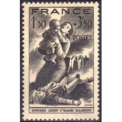 France Francia Nº 584 1943 A favor de la emergencia nacional Lujo France Francia Nº 584 1943 A favor de la emergencia nacional Lujo