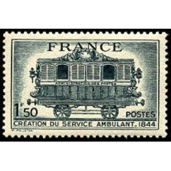 France Francia Nº 609 1944 Centenario del servicio postal ambulante Lujo