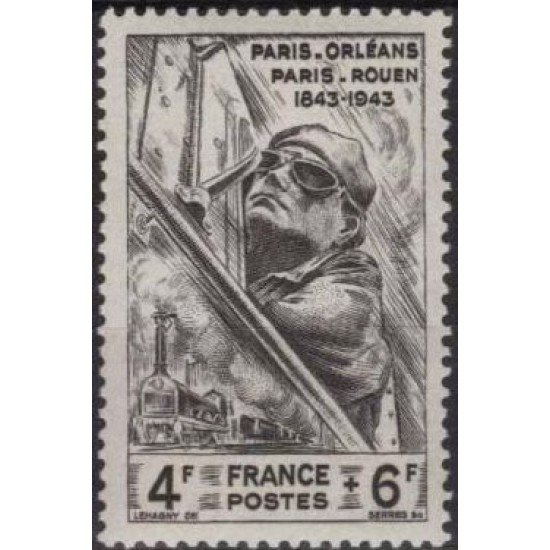 France Francia Nº 618 1944 Centenario de la línea de ferrocarril Paris-Orléans MH France Francia Nº 618 1944 Centenario de la línea de ferrocarril Paris-Orléans MH