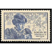 France Francia Nº 743 1945 Día del sello -Efigie de Luis XI-Ayuda francesa Lujo