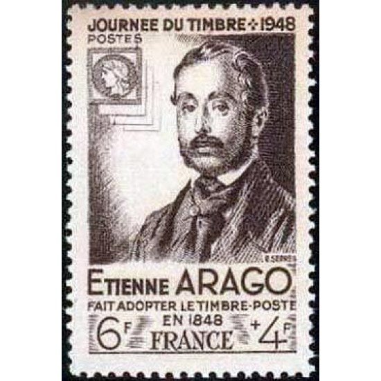 France Francia Nº 794 1948 Día del sello y Centenario de la institución del sello postal -Ètienne Arago- Lujo France Francia Nº 794 1948 Día del sello y Centenario de la institución del sello postal -Ètienne Arago- Lujo
