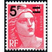 France Francia Nº 827 1949 Sello de 1945-47- Marianne de Gandon- Lujo