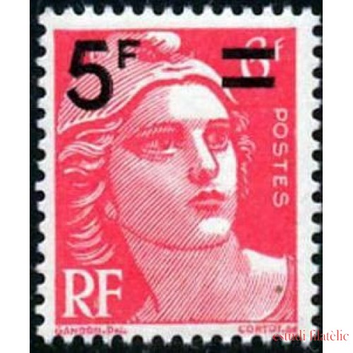 France Francia Nº 827 1949 Sello de 1945-47- Marianne de Gandon- Lujo