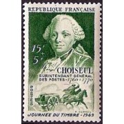 France Francia Nº 828 1949 Día del sello-Retrato del duque de Choiseul- fijasellos