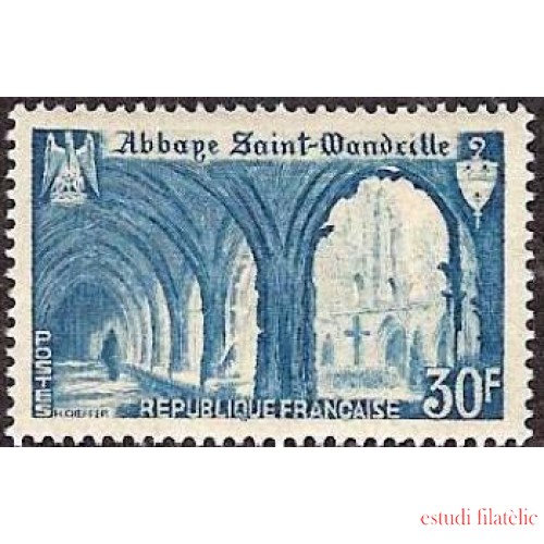 France Francia Nº 888 1951 Abadía de St. Wandrille Lujo