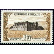 France Francia Nº 913 1951 4º Centenario del castillo de Clos de Vougeot Lujo