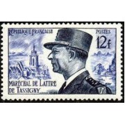 France Francia Nº 982 1954 Mariscal de Lattre de Tassigny- Lujo