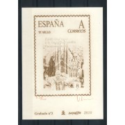 España Spain Grabado 3 Visita del Papa Prueba 100 Ejemplares Nº Rojo 2010