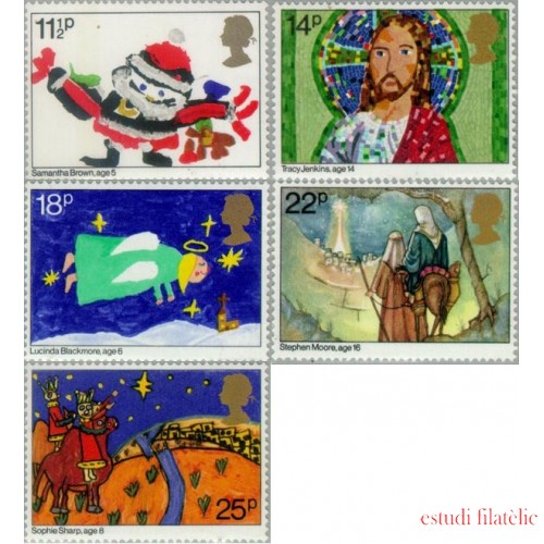 REL/S Gran Bretaña UK  Nº 1011/15  1981 Navidad-dibujos infantiles-Lujo