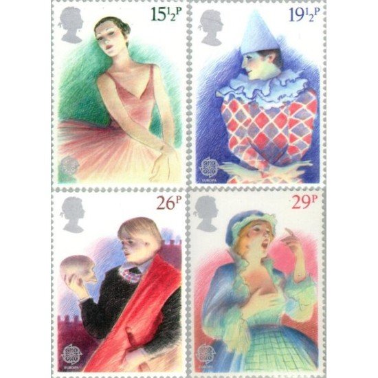 Gran Bretaña 1043/46 1982 Europa Aniv. y acontecimientos del teatro británico MNH Gran Bretaña 1043/46 1982 Europa Aniv. y acontecimientos del teatro británico MNH