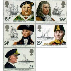 Gran Bretaña 1047/51 1982 Patrimonio marítimo Celebridades y barcos de su época MNH Gran Bretaña 1047/51 1982 Patrimonio marítimo Celebridades y barcos de su época MNH