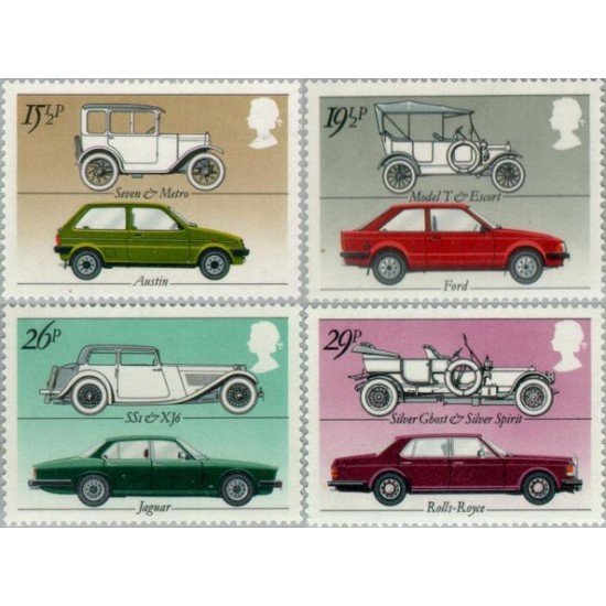 Gran Bretaña 1058/61 1982 Industria del automóvil Coches antiguos y modernos MNH