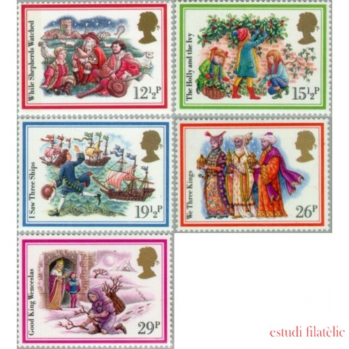 Gran Bretaña - 1062/66 - 1982 Naividad-ilustraciones de canciones de navidad-Lujo