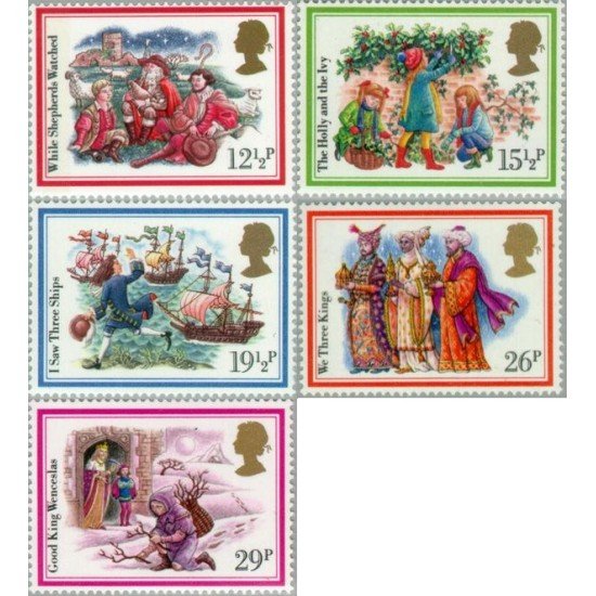 Gran Bretaña 1062/66 1982 Naividad Ilustraciones de canciones de navidad MNH