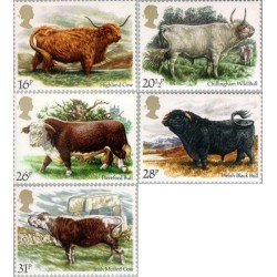 FAU2/S Gran Bretaña 1117/21 1984 Cría bovina MNH FAU2/S Gran Bretaña 1117/21 1984 Cría bovina MNH
