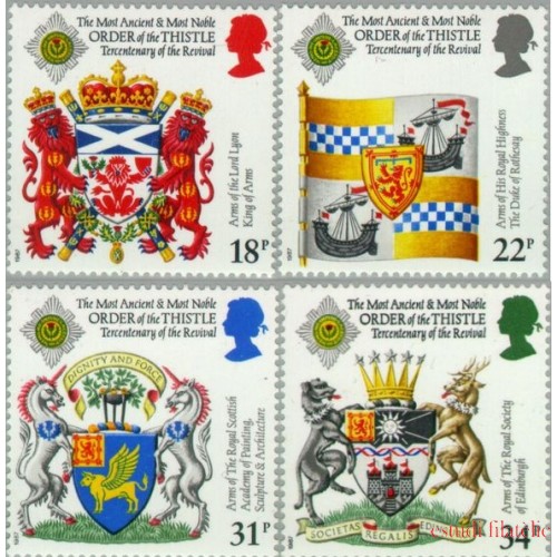Gran Bretaña - 1274/77 - 1987 Heráldica-escudos escoceses-Lujo