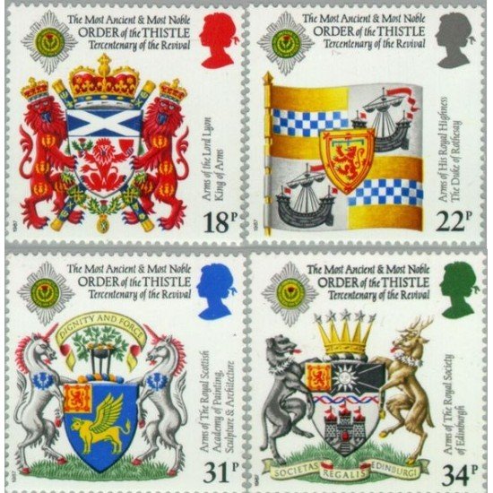 Gran Bretaña 1274/77 1987 Heráldica-escudos escoceses MNH