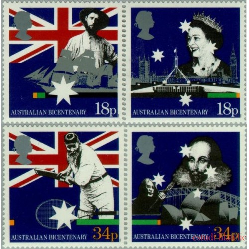 Gran Bretaña - 1315/18 - 1988 Bicentenario de Australia Lujo