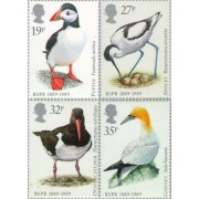 Gran Bretaña - 1363/66 - 1989 100º Aniv. de la sociedad de protección de los pájaros Lujo