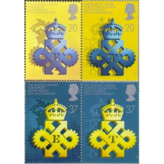 Gran Bretaña - 1460/63 - 1990 25º Aniv. creación de los  premios reales a la exportación y progresos técnicos