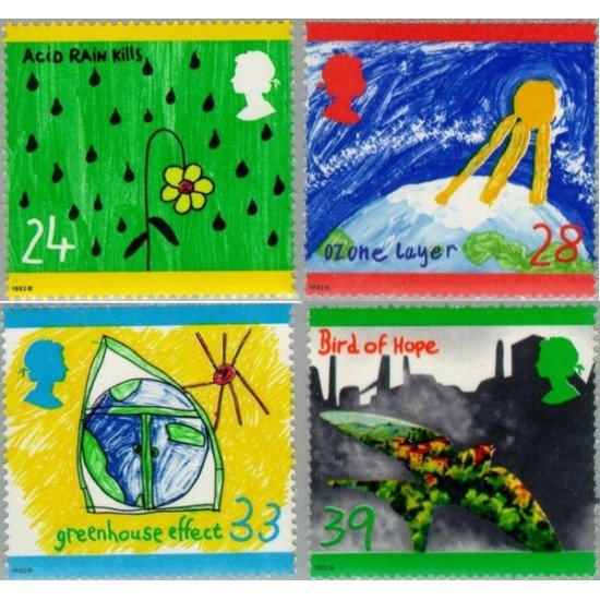 Gran Bretaña - 1633/36 - 1992 Emisión verde-dibujos de niños MNH