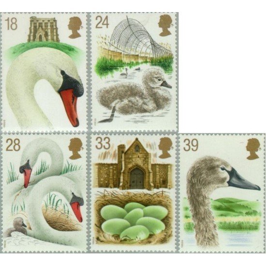 FAU5/S Gran Bretaña - 1645/49 - 1992 Fauna-cisnes MNH