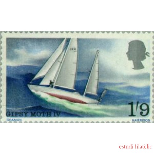 Gran Bretaña  UK  Nº 494  1967 Llegada del velero de Sir Francis Chichester-vuelta al mundo-Lujo